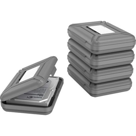 Boîtier pour disque dur lot de 5,boîte de rangement protectrice pour disques durs portables,antistatique et protection du disque dur (1/4)