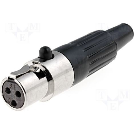 Conector MiniXLR Hembra 3Pin Aereo Para Soldar