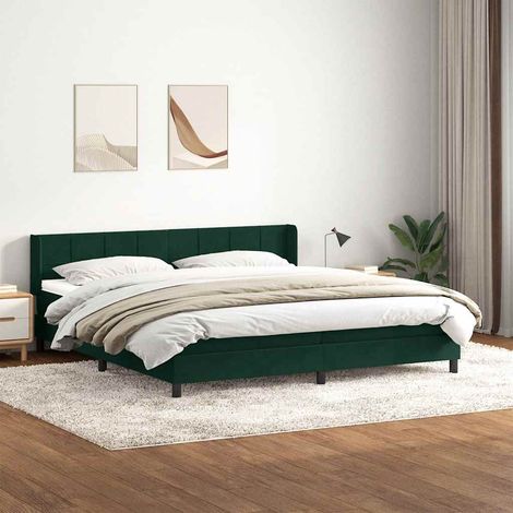 Boxspringbett mit Matratze Dunkelgrün 180x220 cm Samt (1/5)