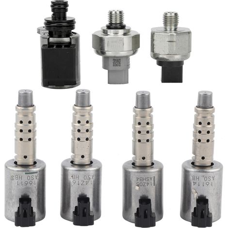 Tbest Kit de Solénoïde de Transmission de Remplacement de Valve Durable de Haute qualité pour Sylphy Altima Teana X Trail Iron Matériau 2 Capteurs Inclus