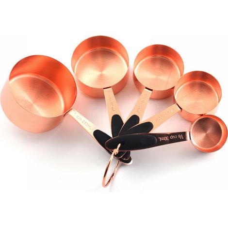Set di 5 misurini in acciaio inox per la cucina (oro rosa) (1/4)