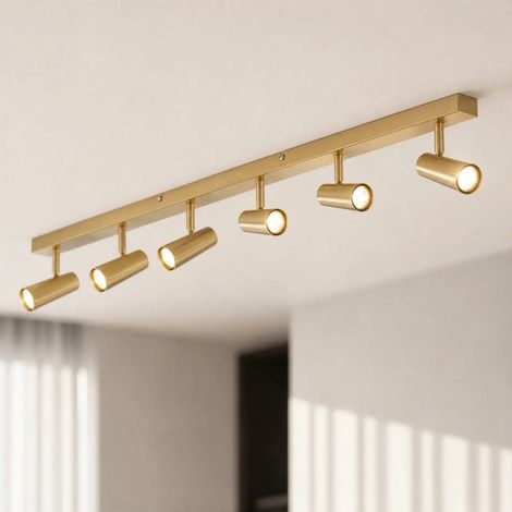 [NEUWERTIG] B-Ware Lindby Deckenstrahler Iluna 6-flg LED Strahler dimmbar messing 95x4,2cm Lampe (1/2)