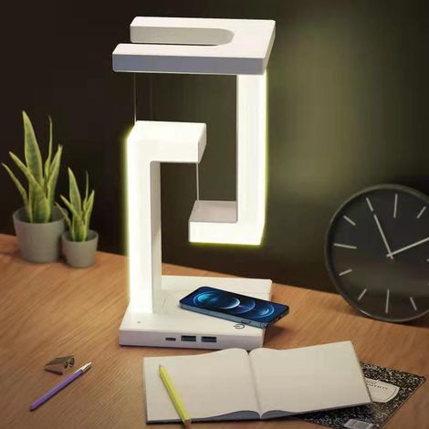 Magnetisch schwebende, kabellose Lade-Schreibtischlampe, kabellose LED-Ladelampe, kreative Nachttischlampe, Geschenkidee Tischlampe (1/5)