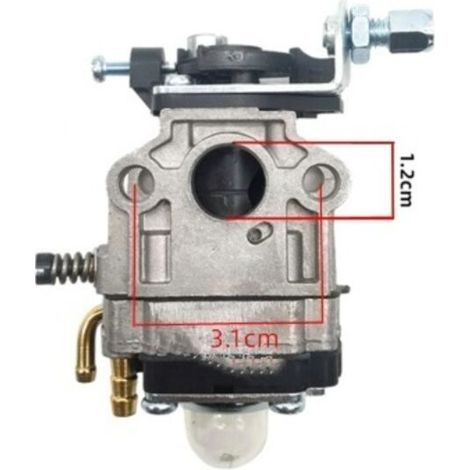 Carburateur pour débroussailleuse trou 12 mm Moteurs à éclater 2 temps mélange essence huile tondeuse (1/4)