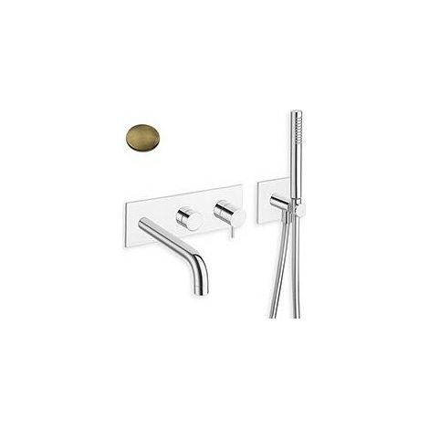 FACADE EXTERNE TRIVERDE BAIN DOUCHE MURAL 2 SORTIES VIEUX BRONZE - CRISTINA ONDYNA TV10292 (1/2)
