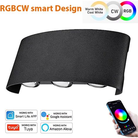 Tuya Applique da Parete a LED ad Alta Luminosità Up & Down Smart WiFi e Bluetooth  6W (1/5)