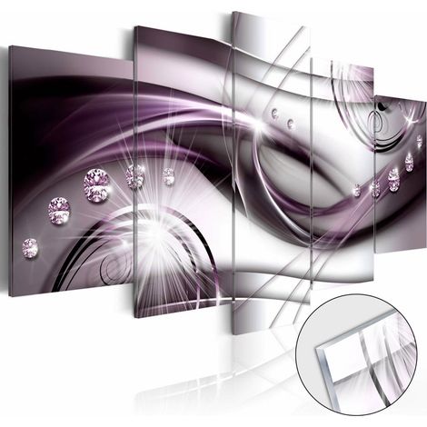 Tableau sur verre lueur violette - 200 x 100 cm (1/4)