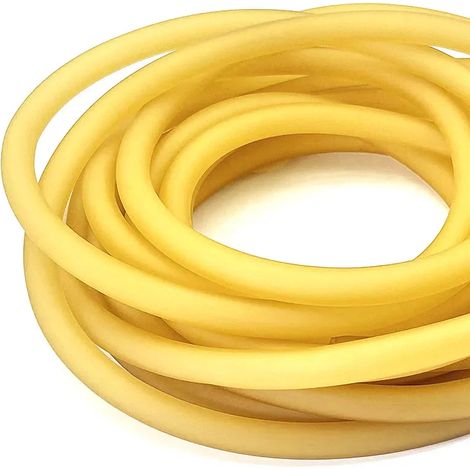 Tube en latex jaune (diamètre extérieur 4,5 mm x diamètre intérieur 1,7 mm), tuyau en caoutchouc haute élasticité, garrot, élastique, corde élastique. (1/4)