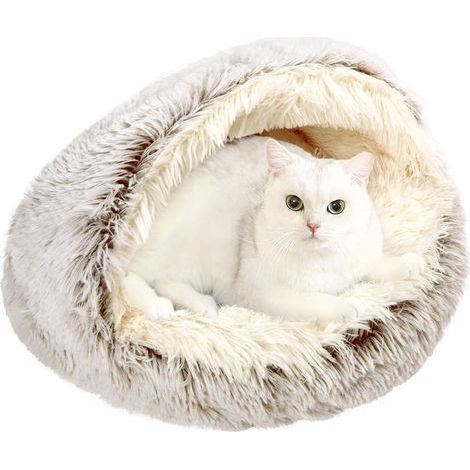 Round Cat Bed Cave Plush Cushion Donut Washable Non-Slip Living Room Bedroom Ø 60 cm (1/5)