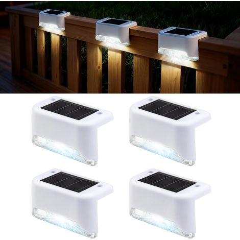 Lampes solaires pour marchepied, éclairage d'extérieur à énergie solaire avec capteur pour marches, lampes solaires étanches, lampes solaires pour marches de terrasse, lampes d'extérieur à piles