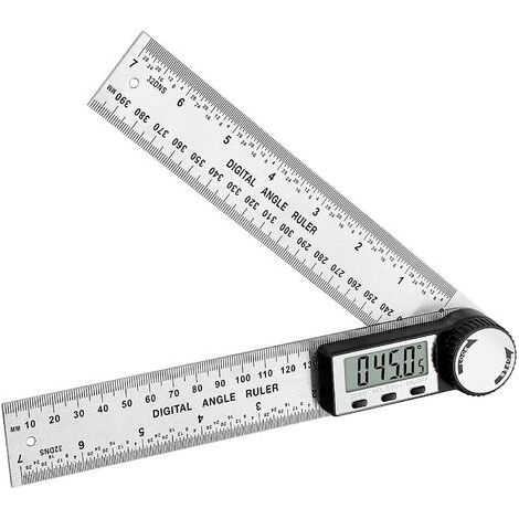 LaBlanc-Digitales Winkellineal, 2-in-1-Digital-Winkelmesser mit HOLD/Umdrehungsnullumkehr, 200-mm-Edelstahl-Winkelmessung mit LCD-Anzeige Mm/Zoll für den Holzbearbeitungsbau