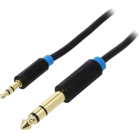Cable Jack 3.5mm 3pin vers Jack 6.3mm Male-Male 2m (1/2)