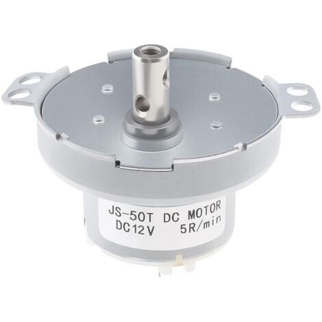 Nazalus-Vente JS-50 DC Micro-moteur à Engrenages en Métal Accessoires de Moteur Électrique de Plaque Tournante de Moteur Synchrone Électrique de Vitesse pour Présentoirs Artisanat Luminaires 5RPM (1/5)