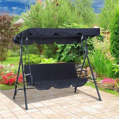 Housse siège balançoire étanche – noir – imperméable pluie – durable anti-poussière – extérieur