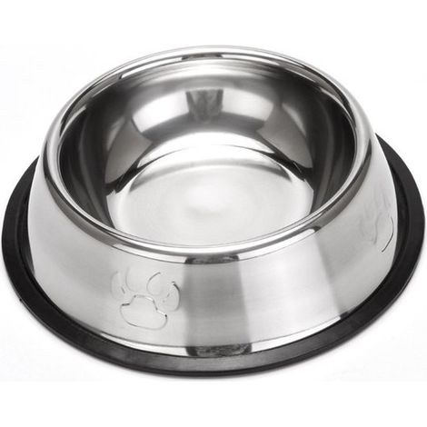 Comedero para mascotas, Bebedero, Comedero, Acero inoxidable, 22 x 15,5 x 6 cm, Apto para comida seca, comida húmeda, snacks o agua (1/5)