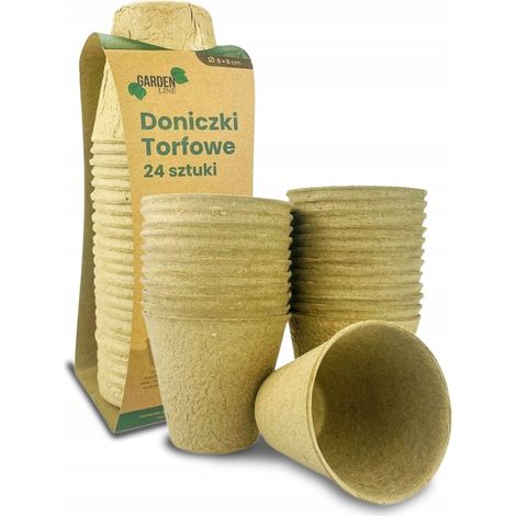 MACETAS DE TURBA GARDENLINE PARA PLÁNTULAS 8x8CM - 24 PIEZAS EDA8471