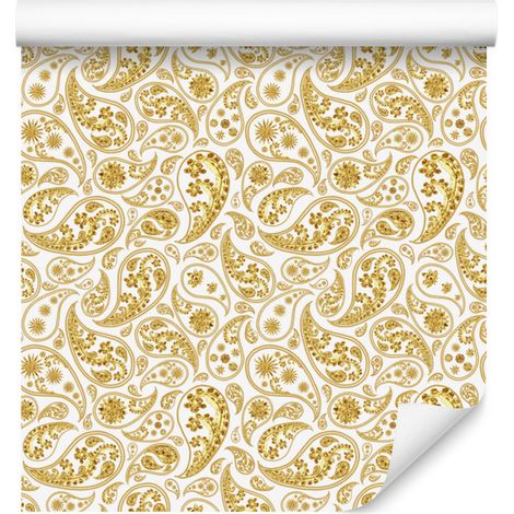 Papier peint crème à motifs cachemire 50x1000 cm (1/5)