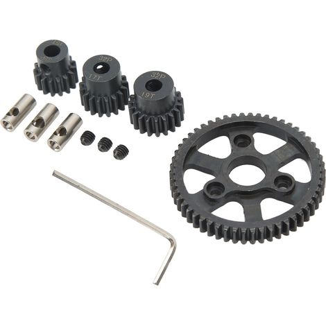 Zahnradsatz 54T 15T 17T 19T für Traxxas Slash RC-Car, aus korrosionsbeständigem Stahl, schwarz. (1/5)