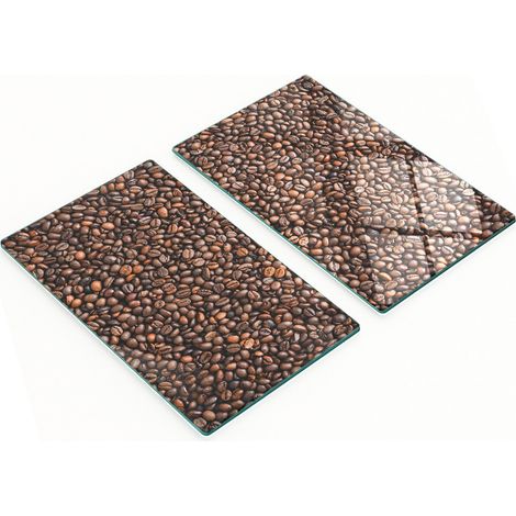 Tablas decorativas de vidrio para cortar y servir granos de caf茅, 2 x 30 x 52 cm