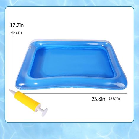 Bardusch - Bain de Pieds Gonflable, 60 x 45 CM Pediluve Gonflable, Bassin Pédiluve pour Piscine PVC Bleu, avec Pompe, pour Échelle D'Entrée de Piscine, Spa (1/4)