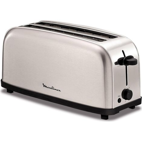 Grille-pain Inox 4 Tranches 1400W Longues Fentes (1/2)