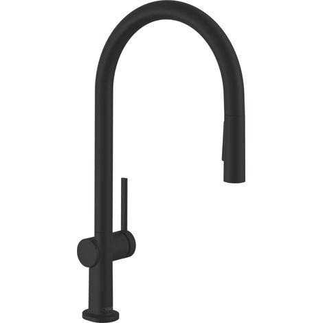Hansgrohe M54 - Spültischarmatur Talis mit ausziehbarer Brause, sBox, schwarz matt 72801670 (1/5)