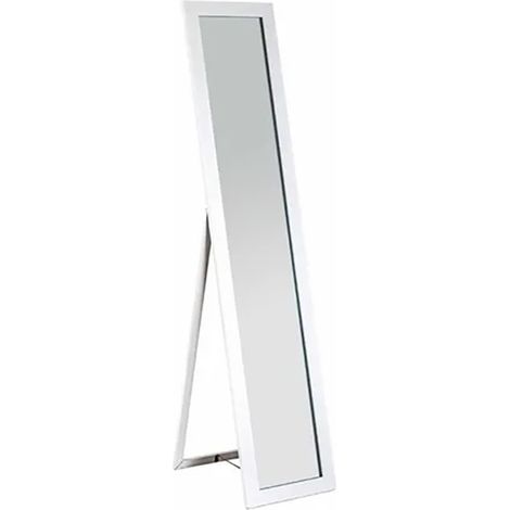 Miroir psyché cadre en MDF laqué blanc brillant - Longueur 34 x Hauteur 156 x Profondeur 47 cm -PEGANE-