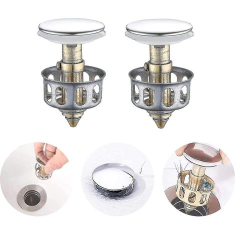 Lot de 2 filtres à eau pour évier de cuisine, filtre à cheveux en silicone avec ventouse anti-obstruction pour salle de bain (1/5)