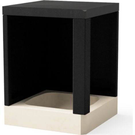 Module d'angle Kitaway pour barbecue encastrable 63×63×85 cm  Socle noir et blanc pour barbecue de jardin (1/5)