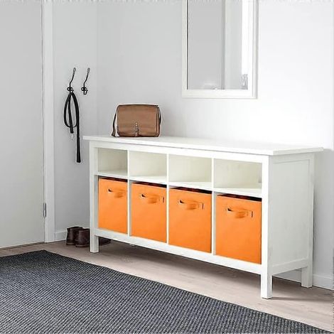 Ensemble de 2 paniers de rangement, 2 paniers de rangement pour articles de cuisine, ensemble de 6 pièces Beige Orange 6 Set