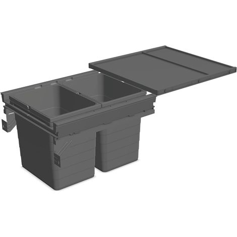 Ninka Mülltrennsystem Set eins2fünf - Einbaumülleimer 2 Fächer für KB 500/NL 500, grau
