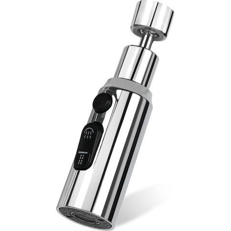 argent, Aérateur de Robinet 3 Modes Rotatif 360° Tête Douchette Evier Cuisine Brise Jet Robinet Cuisine D'eau Pour Robinet Embout Robinet Cuisine Adaptateur Mousseur Robinet (1/5)