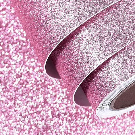 Papier Cartonné Pailleté Adhésif Rose Papiers Peints Adhésif Meuble Décoration Vinyle Adhesif Chambre Fille Rose Pailleté Papier Cadeau Rouleau Adhesif décoratif Cadeaux de naissance 40CMx2M (1/5)