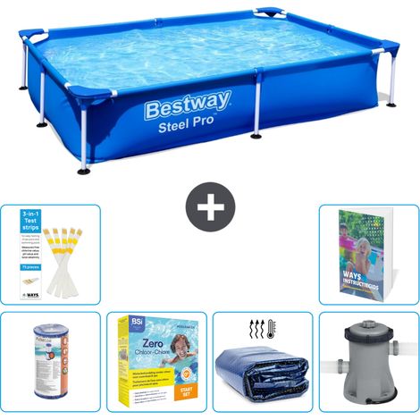 Bestway Steel Pro Rechteckig - 221x150x43 cm - 7-teilig S50
