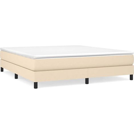 Maison Exclusive - Boxspringbettgestell Creme 160x200 cm Stoff (1/5)