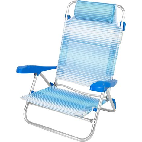 Aktive Silla de Playa Plegable con Rayas Azules (1/5)