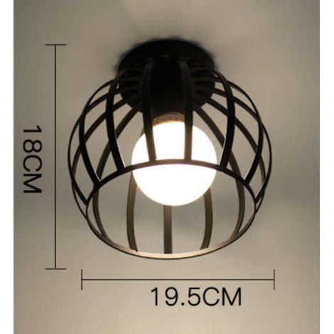 Geometric wrought iron wall lamp for living room, kitchen, loft, dining room, cafe (bulb not included). White light, pumpkin head design, E27 socket. (1/5)