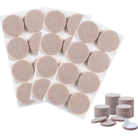 24 Pièces Patins Chaise, 40mm Patins Feutre Autocollant, Épaisseur 5mm (1/5)