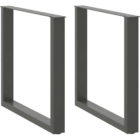 Dining Table Legs U-Shaped 2 pcs Anthracite 80x(72-73) cm Steel vidaXL