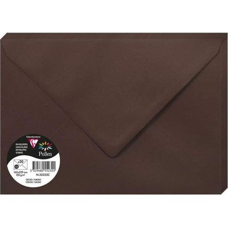 Enveloppe - CLAIREFONTAINE - Pollen - 120g - 162x229mm - Couleur cacao
