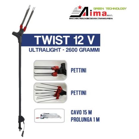SCUOTITORE - TWIST AIMA 12V asta fissa ABBACCHIATORE A BATTERIA - MADE IN ITALY (1/7)