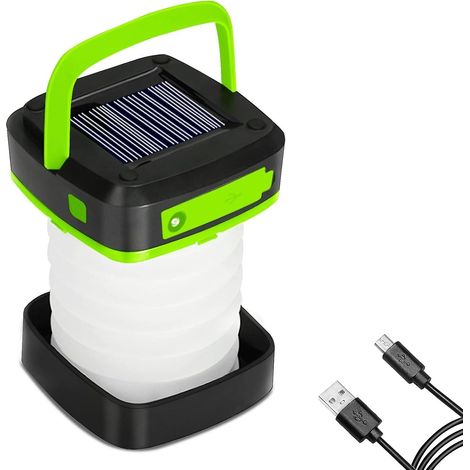 Lanterne solaire Aluvee, lanterne de camping LED pliable, lanterne rechargeable USB pour la randonnée et le sac à dos (1/4)