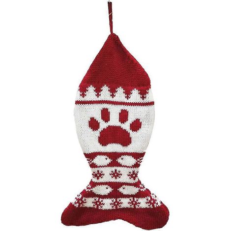 Gestrickte Weihnachtsstrümpfe für Hunde, knochen-/fischförmige Haustiersocken, geeignet für Hunde, Weihnachtsdekoration (1/5)