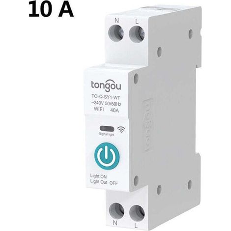 TUYA WIFI 1P 10A DIN-Schienen-Smart-Schalter-Leistungsschalter für Smart Home mit drahtloser Fernbedienung
