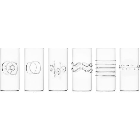 Lot de 6 Long Drink, collection Decò, 40 cl, verre borosilicate, fait à la main (1/3)