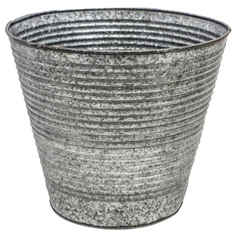 Ribbed Planter - Iron - L37 x W37 x H34 cm - Galvanised