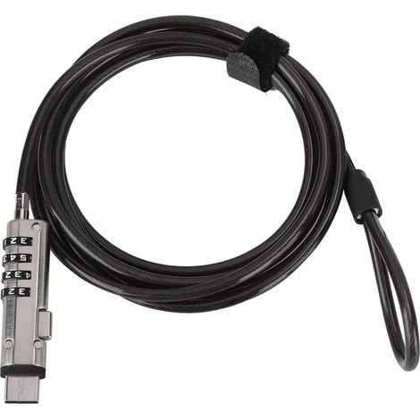 Verrouillage des Câbles de sécurité Informatique pour la Antivol, Joints en Alliage Durable avec Câble en Acier, Compatible avec une Grande variété D'ordinateurs Portables, (1/5)