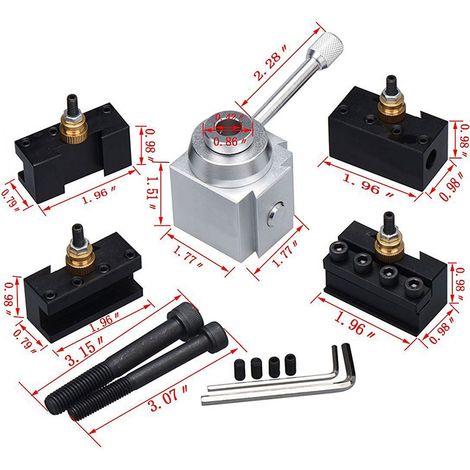 Schnellwechsel-Werkzeughalter-Set aus Aluminiumlegierung für Mini-Drehmaschinen, exklusiv erhältlich ab Überseelagern. (1/5)