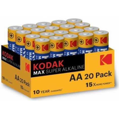 Blister kodak batterie alcaline max aa lr6 blister 20 batterie