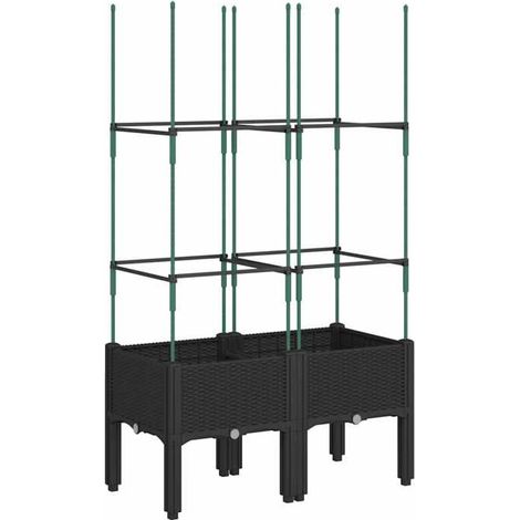 Jardinière avec treillis - FAFEICY - 367953 - Treillis intégré - Aspect rotin - 80x40x142,5 cm (1/5)